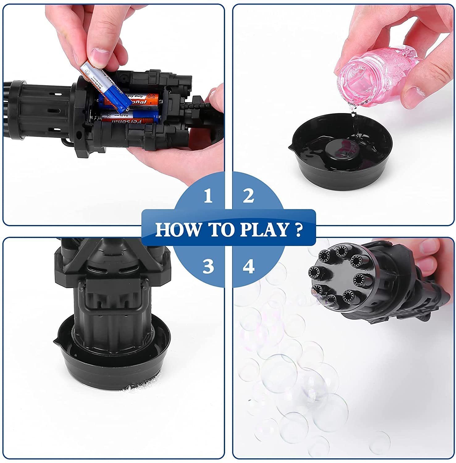 Automatic Bubbles Toy Gun For Kids (Multicolor) - Image 4